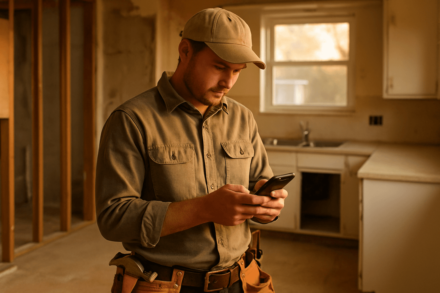 Contractor using ProjectIQ on a job site